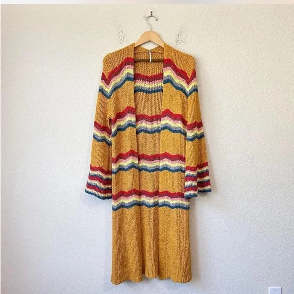 Free People Multicolor Striped Cardigan Small - Picture 1 of 8